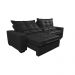 Sofá de Courino Retrátil e Reclinável 2,15m Cama inBox Bourbon SoftGel D40 Preto