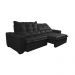 Sofá de Courino Retrátil e Reclinável 2,15m Cama inBox Bourbon SoftGel D40 Preto