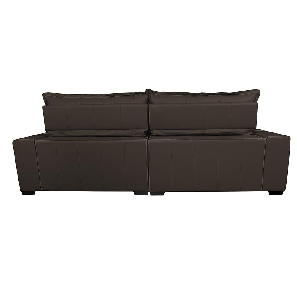 Sofá de Courino Retrátil e Reclinável 2,35m Cama inBox Bourbon SoftGel D40 Café