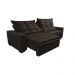 Sofá de Courino Retrátil e Reclinável 2,35m Cama inBox Bourbon SoftGel D40 Café