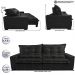 Sofá de Courino Retrátil e Reclinável 2,35m Cama inBox Bourbon SoftGel D40 Preto