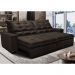 Sofá de Courino Retrátil e Reclinável 2,55m Cama inBox Bourbon SoftGel D40 Café