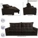 Sofá de Courino Retrátil e Reclinável 2,55m Cama inBox Bourbon SoftGel D40 Café