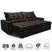 Sofá de Courino Retrátil e Reclinável 2,55m Cama inBox Bourbon SoftGel D40 Café