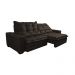 Sofá de Courino Retrátil e Reclinável 2,55m Cama inBox Bourbon SoftGel D40 Café