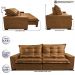 Sofá de Courino Retrátil e Reclinável 2,55m Cama inBox Bourbon SoftGel D40 Caramelo