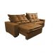 Sofá de Courino Retrátil e Reclinável 2,55m Cama inBox Bourbon SoftGel D40 Caramelo