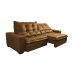 Sofá de Courino Retrátil e Reclinável 2,55m Cama inBox Bourbon SoftGel D40 Caramelo
