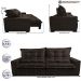 Sofá de Courino Retrátil e Reclinável 2,75m Cama inBox Bourbon SoftGel D40 Café