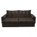 Sofá de Courino Retrátil e Reclinável 2,75m Cama inBox Bourbon SoftGel D40 Café