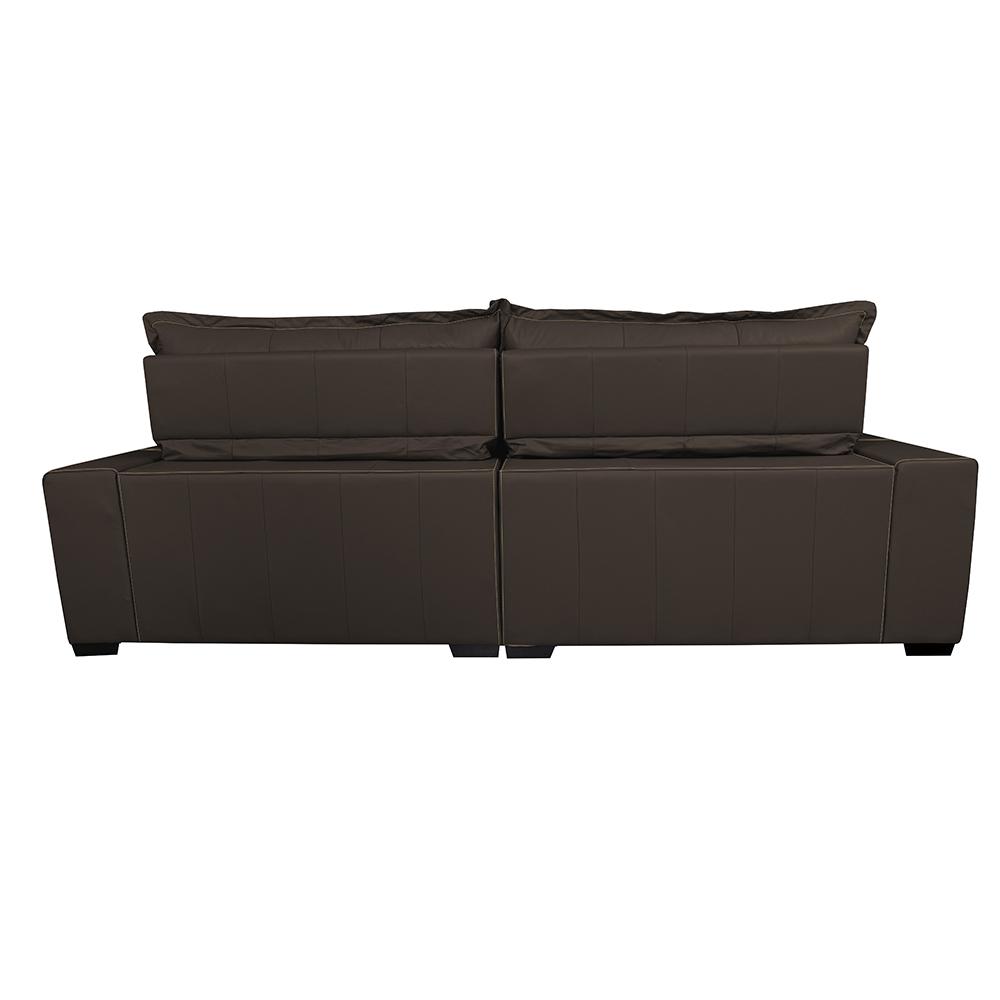 Sofá de Courino Retrátil e Reclinável 2,75m Cama inBox Bourbon SoftGel D40 Café