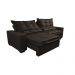 Sofá de Courino Retrátil e Reclinável 2,75m Cama inBox Bourbon SoftGel D40 Café