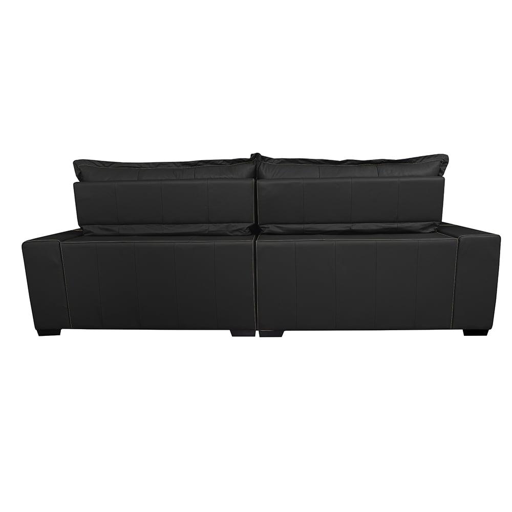 Sofá de Courino Retrátil e Reclinável 2,75m Cama inBox Bourbon SoftGel D40 Preto