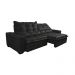 Sofá de Courino Retrátil e Reclinável 2,75m Cama inBox Bourbon SoftGel D40 Preto