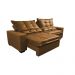 Sofá de Courino Retrátil e Reclinável 3,15m Cama inBox Bourbon SoftGel D40 Caramelo