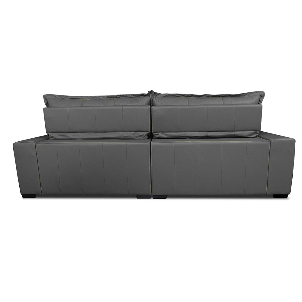 Sofá de Couro Elétrico Retrátil 2,55m Cama inBox Gran Toro SoftGel D40 Cinza