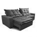 Sofá de Couro Elétrico Retrátil 2,55m Cama inBox Gran Toro SoftGel D40 Cinza