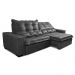 Sofá de Couro Elétrico Retrátil 2,55m Cama inBox Gran Toro SoftGel D40 Cinza