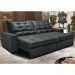 Sofá de Couro Elétrico Retrátil 2,55m Cama inBox Gran Toro SoftGel D40 Cinza