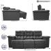 Sofa Itália 2,00 Mts Retrátil e Reclinavel Tecido Suede Cinza - Cama InBox