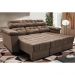 Sofa Itália 2,80 Mts Retrátil e Reclinavel Tecido Suede Castor - Cama InBox
