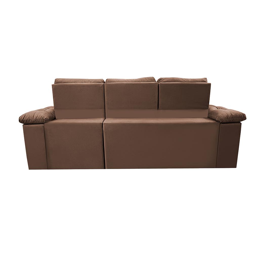 Sofa Itália 2,80 Mts Retrátil e Reclinavel Tecido Suede Castor - Cama InBox