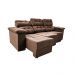 Sofa Itália 2,80 Mts Retrátil e Reclinavel Tecido Suede Castor - Cama InBox