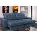 Sofa Retrátil e Reclinável 2,12m com Molas Ensacadas Cama inBox Soft Tecido Suede Azul