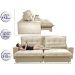 Sofa Retrátil e Reclinável 2,12m com Molas Ensacadas Cama inBox Soft Tecido Suede Bege