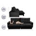 Sofa Retrátil e Reclinável 2,12m com Molas Ensacadas Cama inBox Soft Tecido Suede Preto