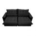 Sofa Retrátil e Reclinável 2,12m com Molas Ensacadas Cama inBox Soft Tecido Suede Preto