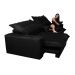 Sofa Retrátil e Reclinável 2,12m com Molas Ensacadas Cama inBox Soft Tecido Suede Preto