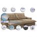 Sofa Retrátil e Reclinável 2,52m com Molas Ensacadas Cama inBox Soft Tecido Suede Castor