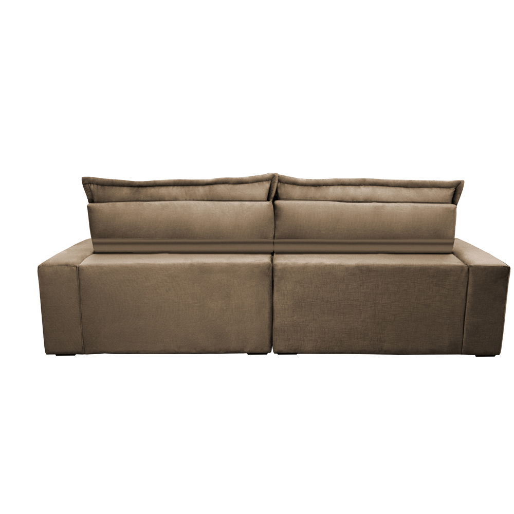 Sofa Retrátil e Reclinável 2,52m com Molas Ensacadas Cama inBox Soft Tecido Suede Castor