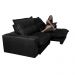 Sofa Retrátil e Reclinável 2,92m com Molas Ensacadas Cama inBox Soft Tecido Suede Preto