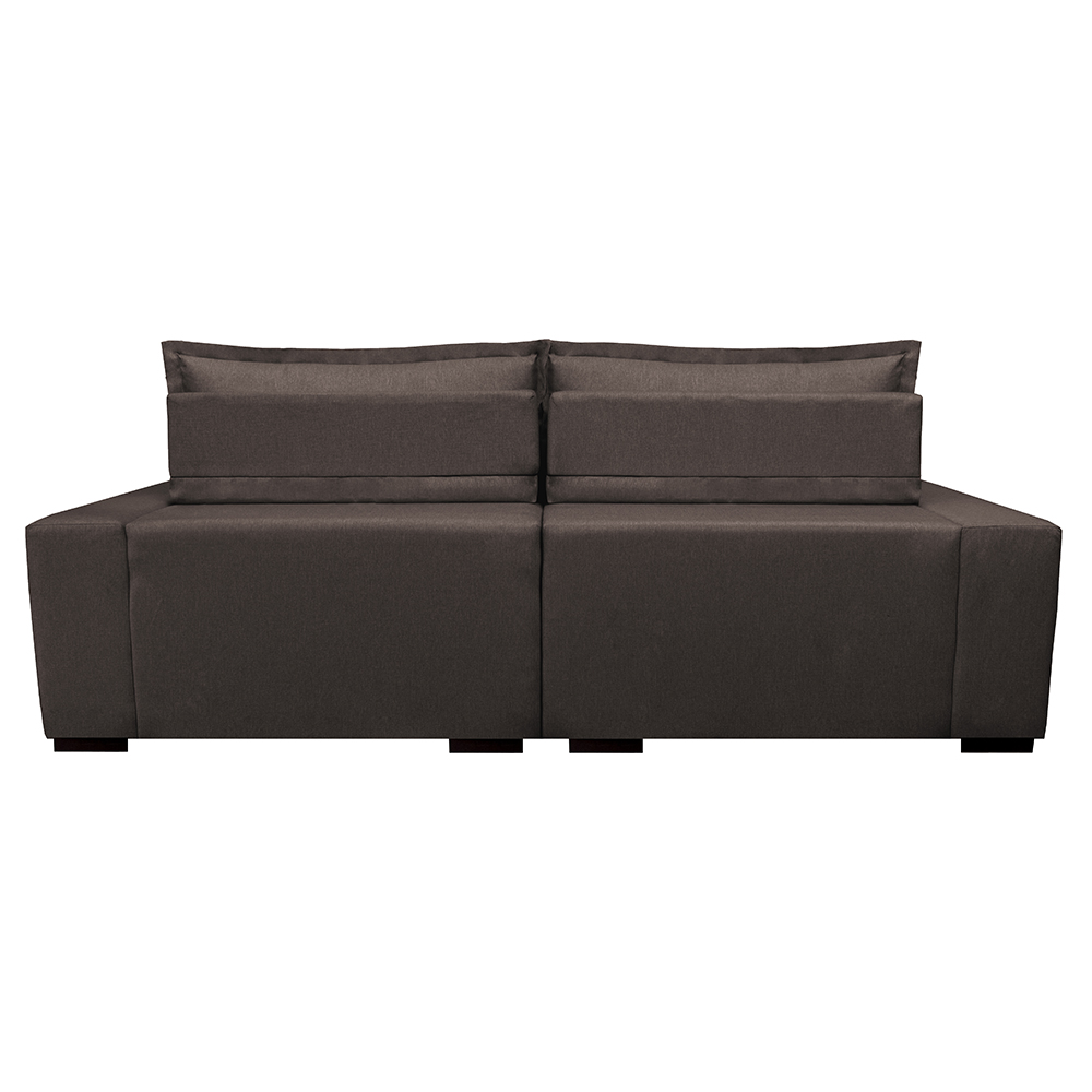 Sofa Retrátil e Reclinável com Molas Cama inBox Premium 2,32m tecido em linho Marrom