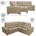 Sofa de Canto Retrátil e Reclinável com Molas Cama inBox Austin 2,30m x 2,30m Suede Velusoft Castor