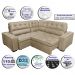 Sofa de Canto Retrátil e Reclinável com Molas Cama inBox Austin 2,30m x 2,30m Suede Velusoft Castor