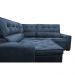 Sofa de Canto Retrátil e Reclinável com Molas Cama inBox Austin 2,50m x 2,50m Suede Velusoft Azul