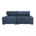 Sofa de Canto Retrátil e Reclinável com Molas Cama inBox Austin 2,50m x 2,50m Suede Velusoft Azul