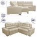 Sofa de Canto Retrátil e Reclinável com Molas Cama inBox Austin 2,60m x 2,60m Suede Velusoft Bege