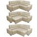 Sofa de Canto Retrátil e Reclinável com Molas Cama inBox Austin 2,60m x 2,60m Suede Velusoft Bege