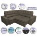 Sofa de Canto Retrátil e Reclinável com Molas Cama inBox Austin 2,60m x 2,60m Suede Velusoft Café