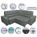 Sofa de Canto Retrátil e Reclinável com Molas Cama inBox Austin 2,60m x 2,60m Suede Velusoft Cinza