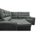 Sofa de Canto Retrátil e Reclinável com Molas Cama inBox Austin 2,60m x 2,60m Suede Velusoft Cinza