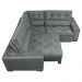Sofa de Canto Retrátil e Reclinável com Molas Cama inBox Austin 2,60m x 2,60m Suede Velusoft Cinza