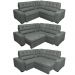 Sofa de Canto Retrátil e Reclinável com Molas Cama inBox Austin 2,60m x 2,60m Suede Velusoft Cinza