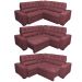 Sofa de Canto Retrátil e Reclinável com Molas Cama inBox Austin 2,60m x 2,60m Suede Velusoft Vinho