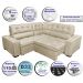 Sofa de Canto Retrátil e Reclinável com Molas Cama inBox Austin 2,70m x 2,70m Suede Velusoft Bege