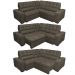 Sofa de Canto Retrátil e Reclinável com Molas Cama inBox Austin 2,70m x 2,70m Suede Velusoft Café